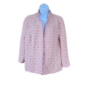 C Wonder Brocade Tweed Blazer Jacket Dusty Rose Womens 10 Textured Weave Regalia